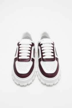 CPH332 leather mix bordeaux/white - alternative 2