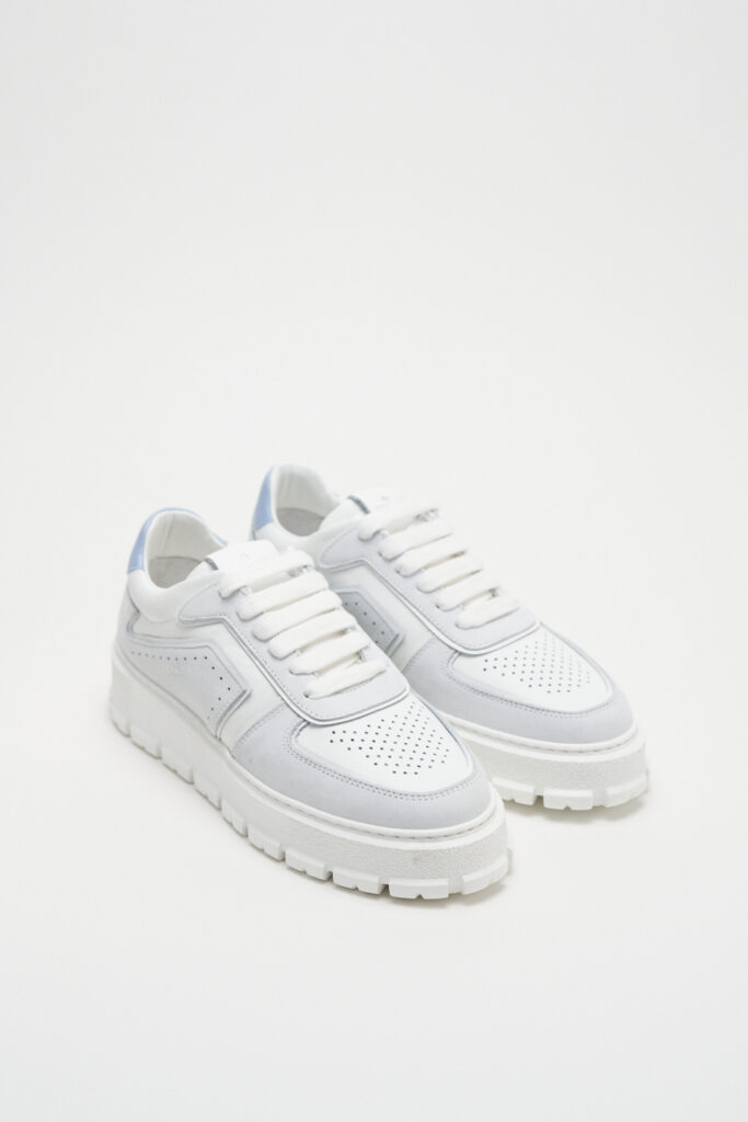 CPH332 leather mix white/light blue - alternative 1