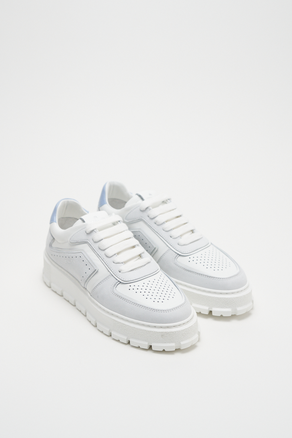CPH332 leather mix white/light blue - alternative 1