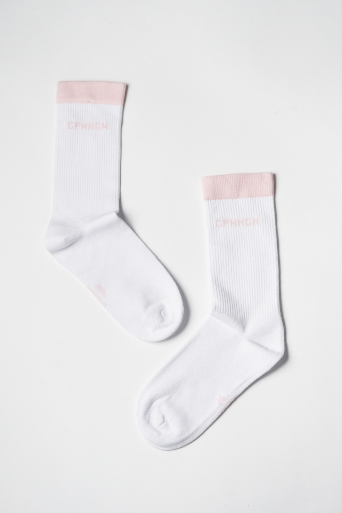 CPH SOCKS 2 cotton blend white/light rose - alternative 3