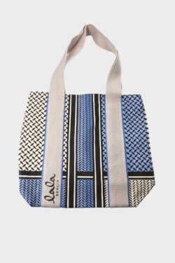 LALA CARMELA canvas off white/blue/black