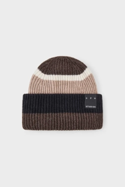 CPH BEANIE 3 wool mix beige striped