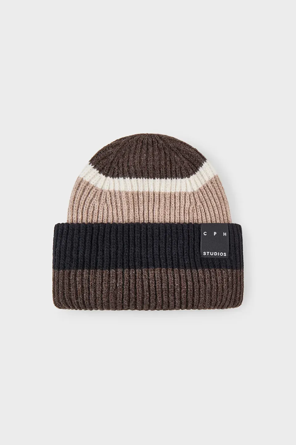 CPH BEANIE 3 wool mix beige striped