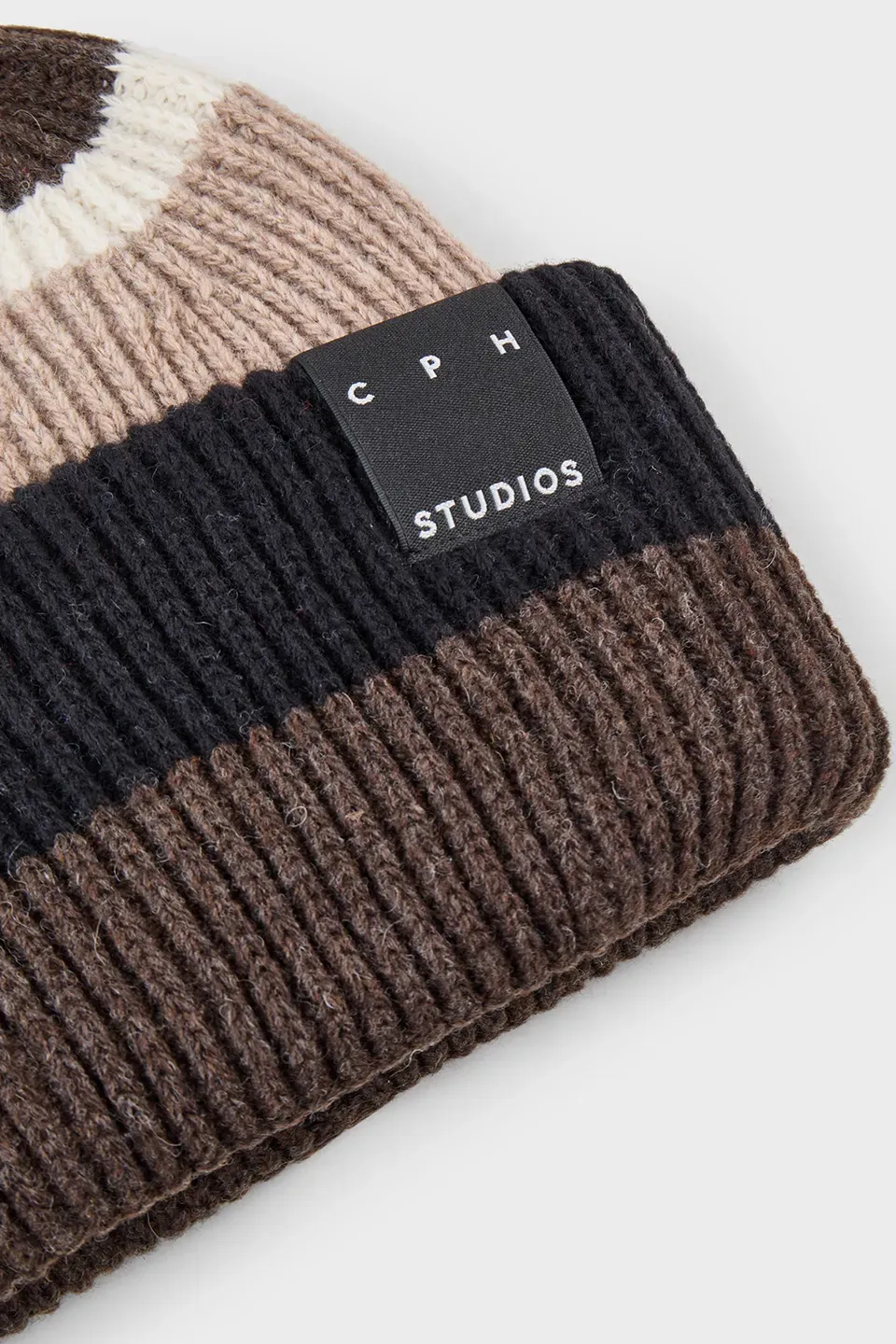 CPH BEANIE 3 wool mix beige striped - alternative 1