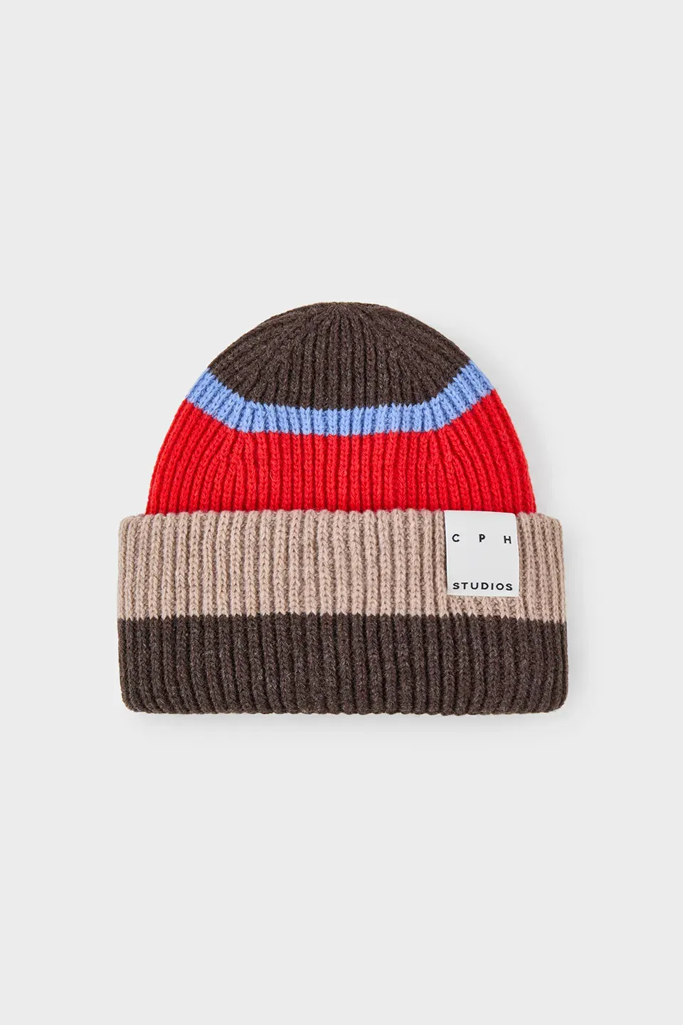 CPH BEANIE 3 wool mix red striped