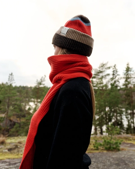 CPH BEANIE 3 wool mix red striped