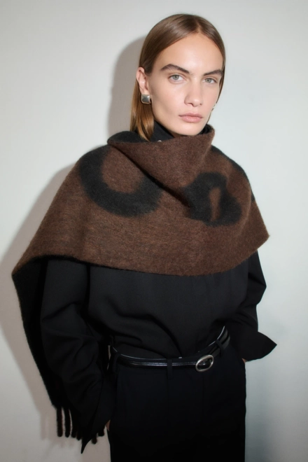 CPH SHAWL 13 wool mix chocolate