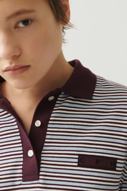 CPH POLOSHIRT 1 cotton blue striped