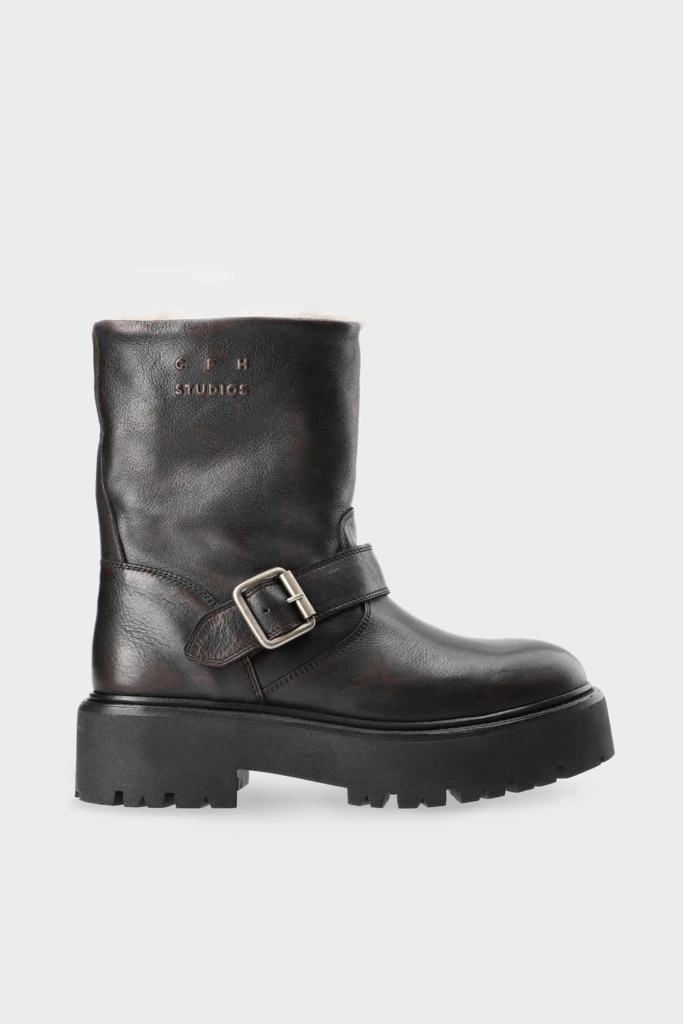 CPH900 grainy leather teddy dark brown