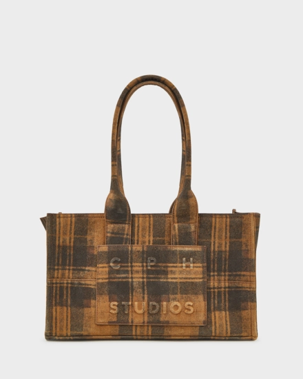 CPH BAG 16 recycled suede brown check