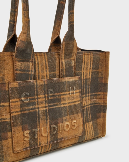 CPH BAG 16 recycled suede brown check