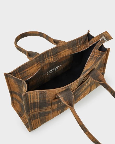 CPH BAG 16 recycled suede brown check