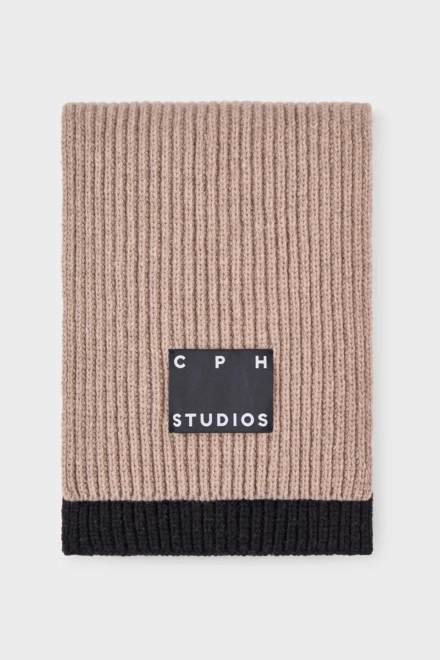 CPH SHAWL 29 wool mix beige striped