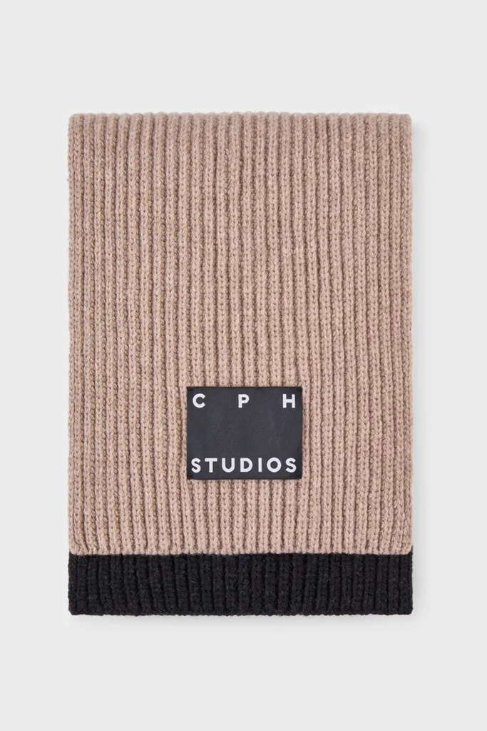 CPH SHAWL 29 wool mix beige striped