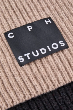 CPH SHAWL 29 wool mix beige striped - alternative 1