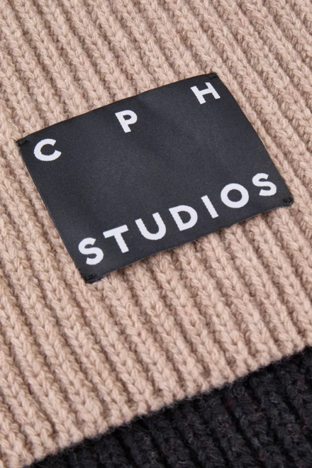 CPH SHAWL 29 wool mix beige striped