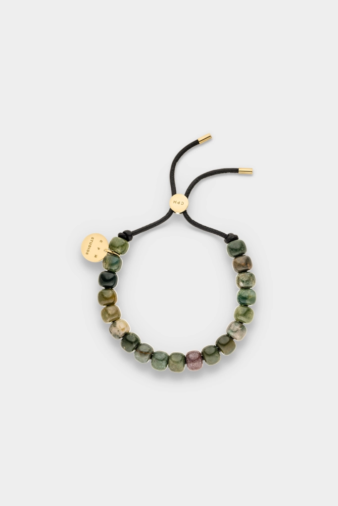 CPH BRACELET 13 beads green gold