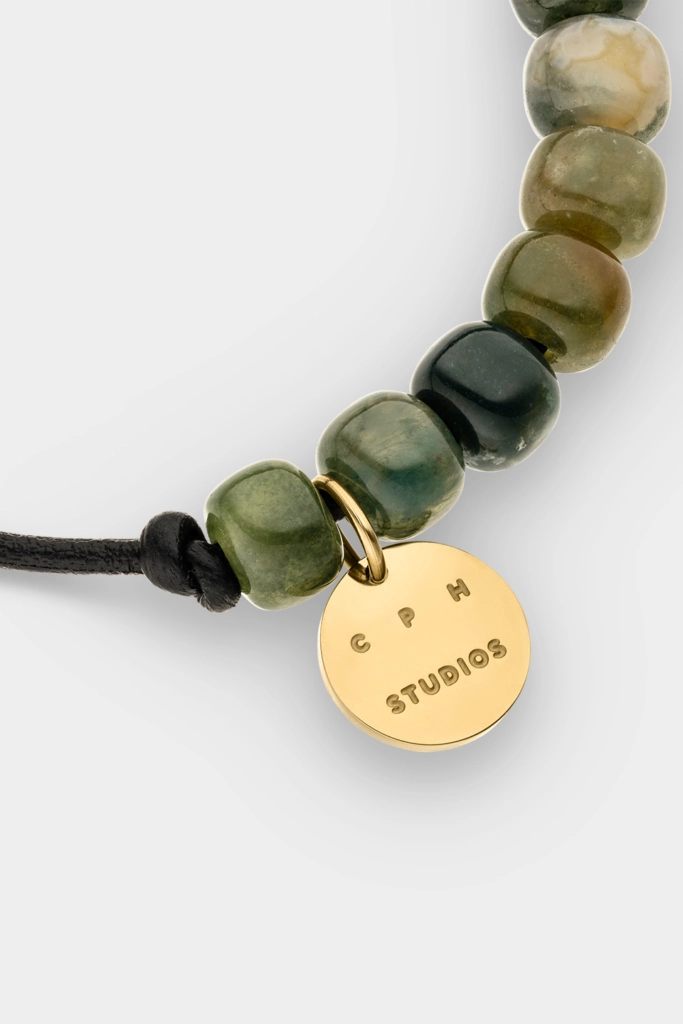 CPH BRACELET 13 beads green gold - alternative 1