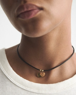 CPH NECKLACE 14 leather charms gold - alternative 2