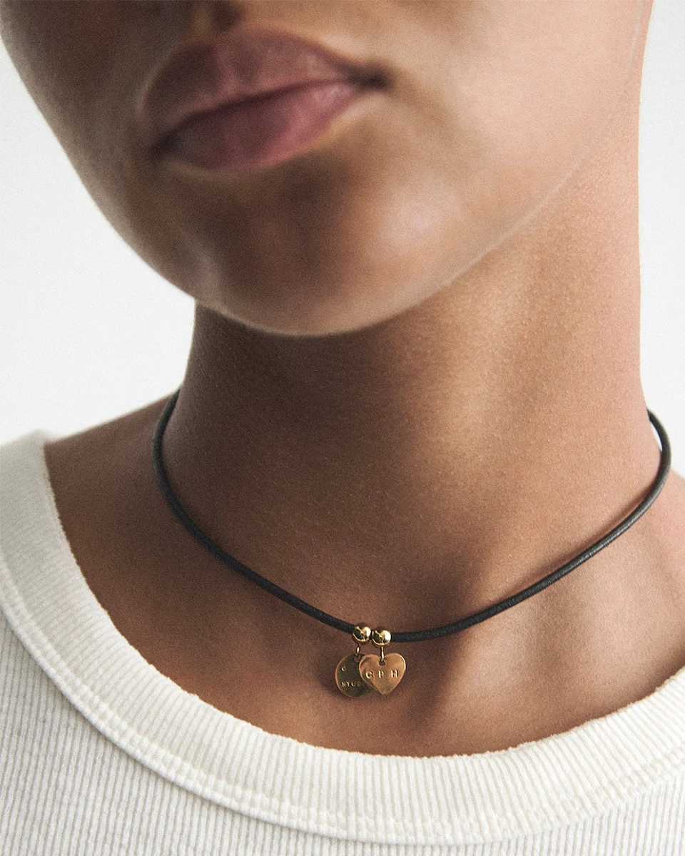 CPH NECKLACE 14 leather charms gold - alternative 2