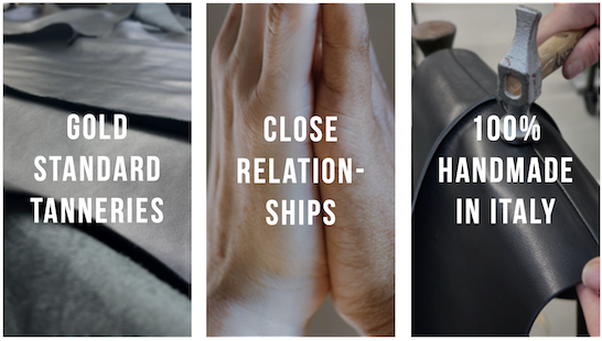We only use Gold Standard Tanneries to minimise our impact on the environment. Also ee treat each other with respect and actively care for a better tomorrow. To ensure short production routes and a strong bond through regular visits to the production sites, our bags are made exclusively in Italy.
