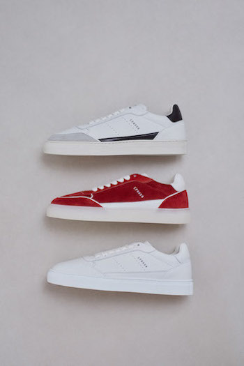 Close up of the sleek sneaker collection designed by Toni Garrn.