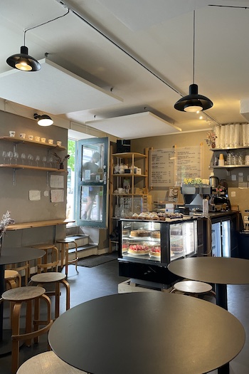 This image shows the inside of the Café Kaf in Copenhagen.
