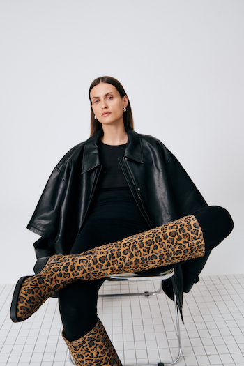 In this image the model is wearing the CPH323 suede leo.